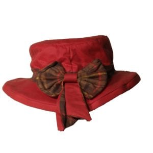 Walker /& Hawkes Ladies Wax Riding Thelma Bow Knot Hat W Tartan 100/% Waxed Cotton
